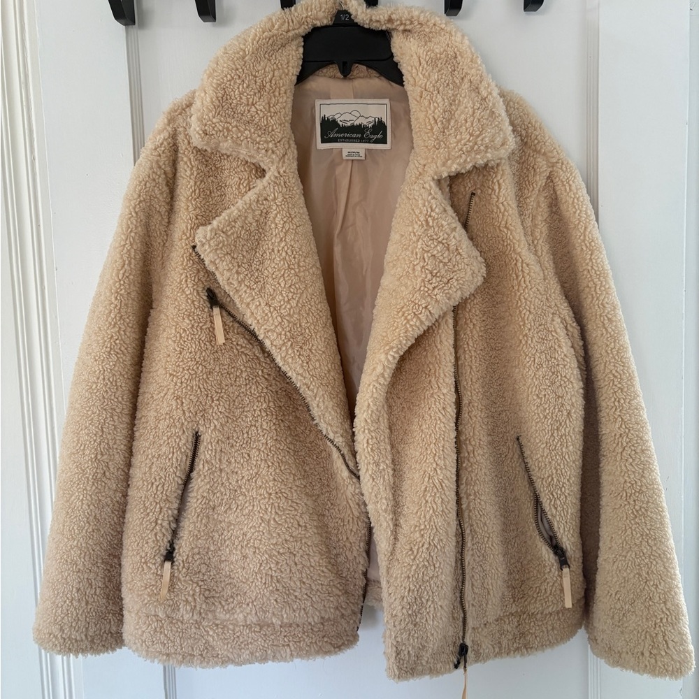 American Eagle Cozy Cream Sherpa Jacket